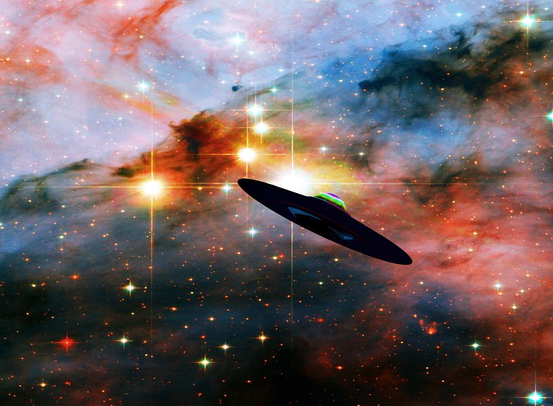 Saucer i Nebula painted with UFO Colors